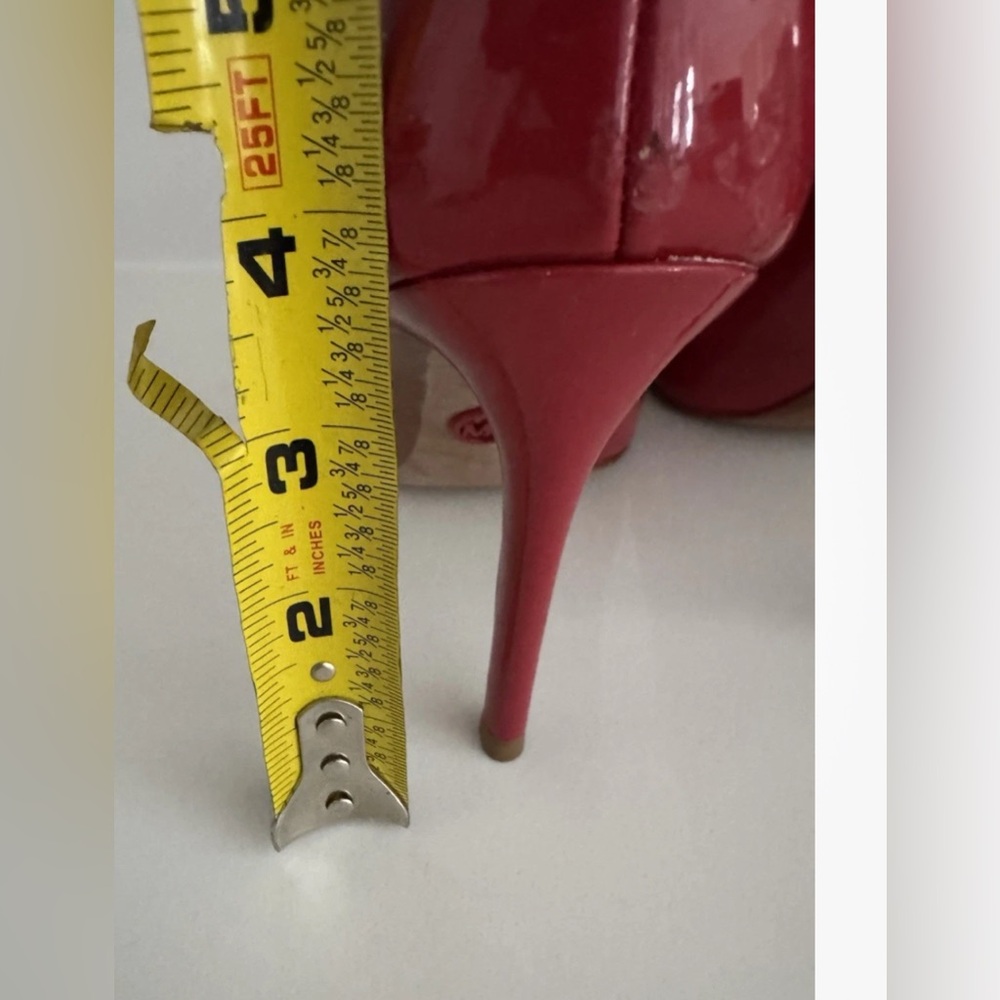 MICHAEL KORS Scarlett Chain Link Leather Pump red Size 6 - Picture 16 of 16